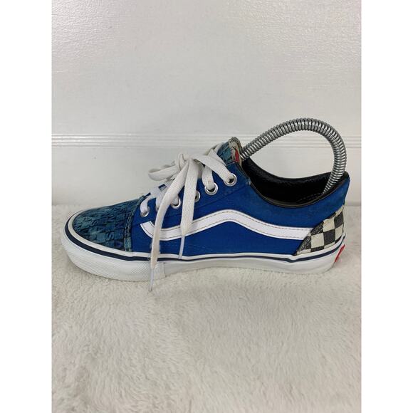 Vans PopCush Old Skool Blue Checkered Canvas Men’s Size 4.5 Skate Shoes - Picture 6 of 10
